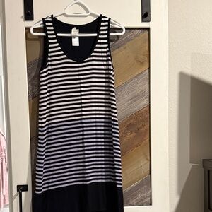 Soma Black and White (with purple) Striped Dress